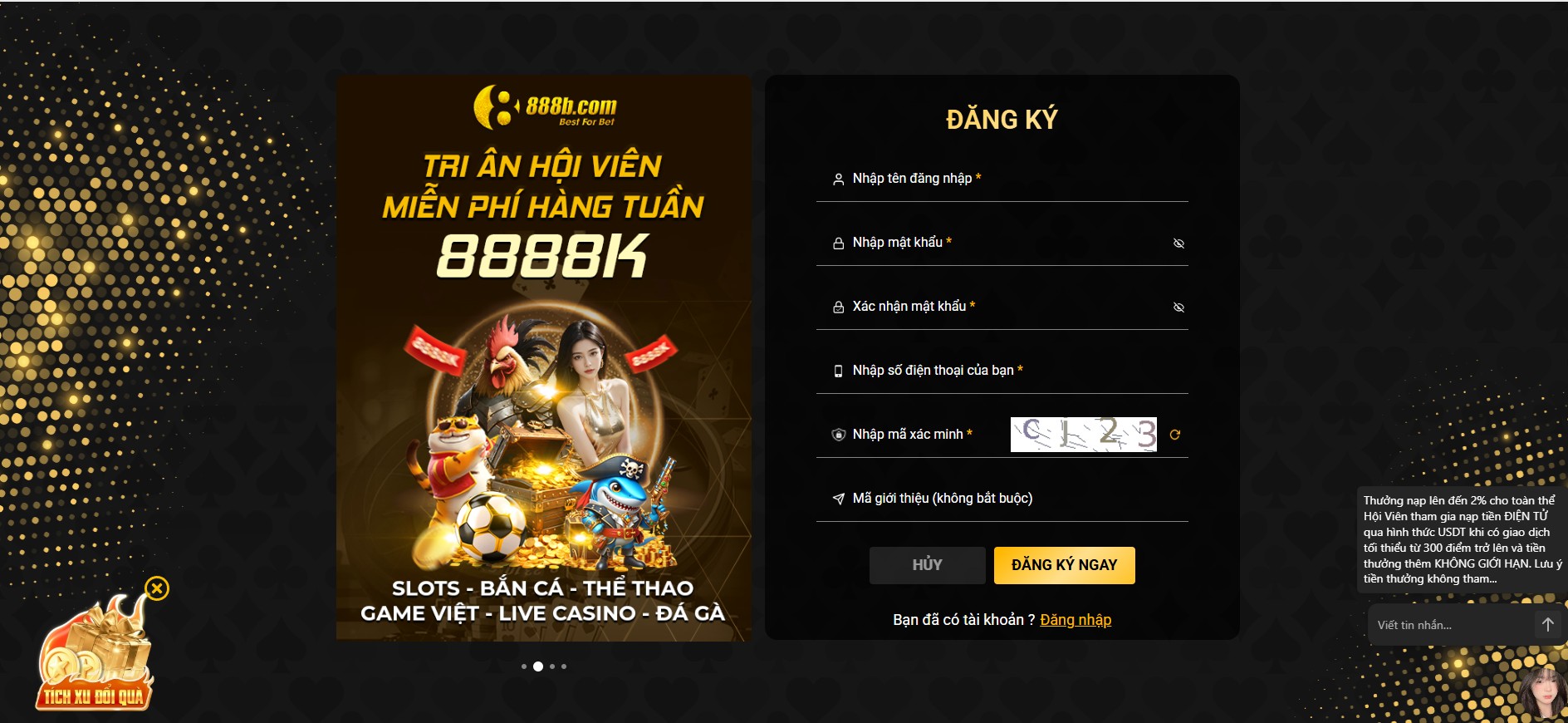 Quy định về đăng ký tài khoản hội viên tại nhà cái 888B 