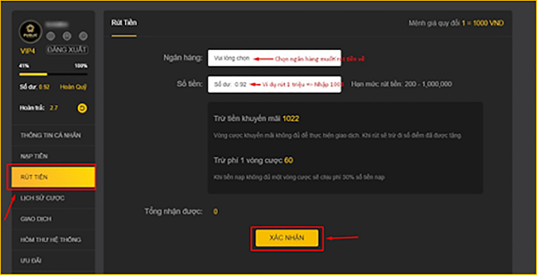 Lưu ý khi tham gia rút tiền tai 888B 